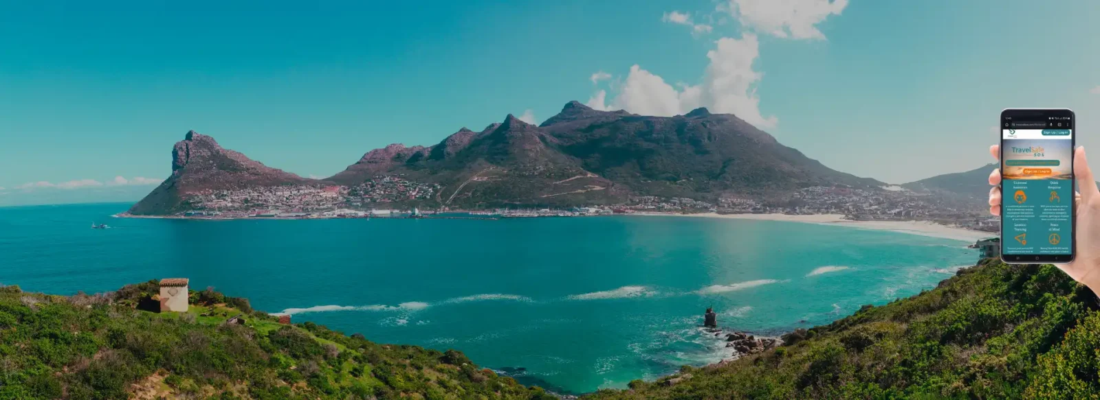 Traveller reviewing emergency contacts on mobile device